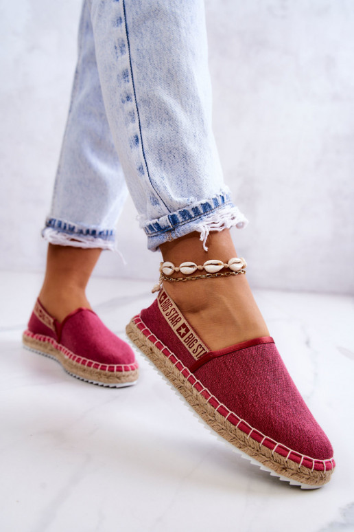  espadrilės Įsispiriamo modelio Big Star JJ274880 Tamsiai rožinė
