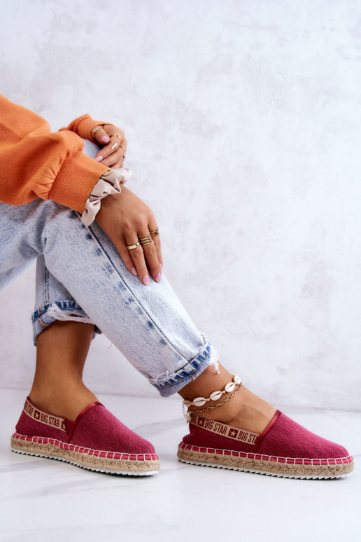  espadrilės Įsispiriamo modelio Big Star JJ274880 Tamsiai rožinė