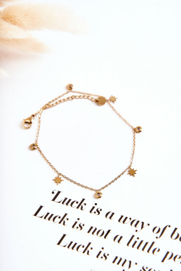 Kojų apyrankė Žvaigždės I su cirkonio akutėmis aukso spalvos