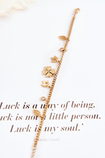 Tai turidingi Apyrankė Su Dobilu Ir Lapai aukso spalvos