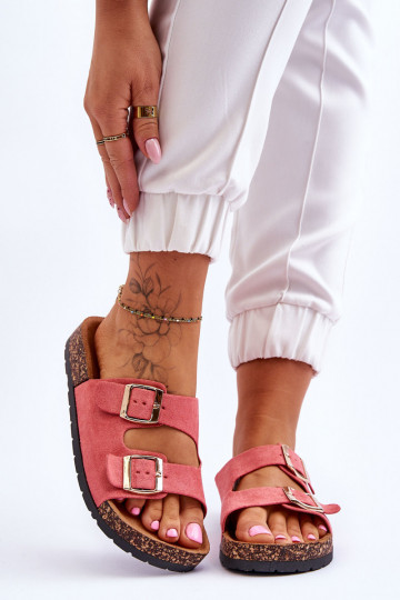 Moteriškos šlepetės Ant kamštinio pado rožinės spalvos Cortina