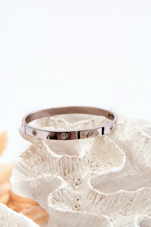 Plieno apyrankė su tviskančiomis akutėmis sidabro spalvos Lauren