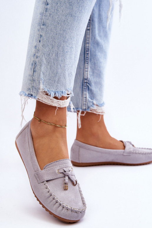 Klasikiniai zomšiniai mokasinai pilkos spalvos Good Time