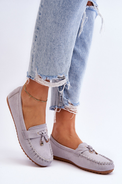 Klasikiniai zomšiniai mokasinai pilkos spalvos Good Time