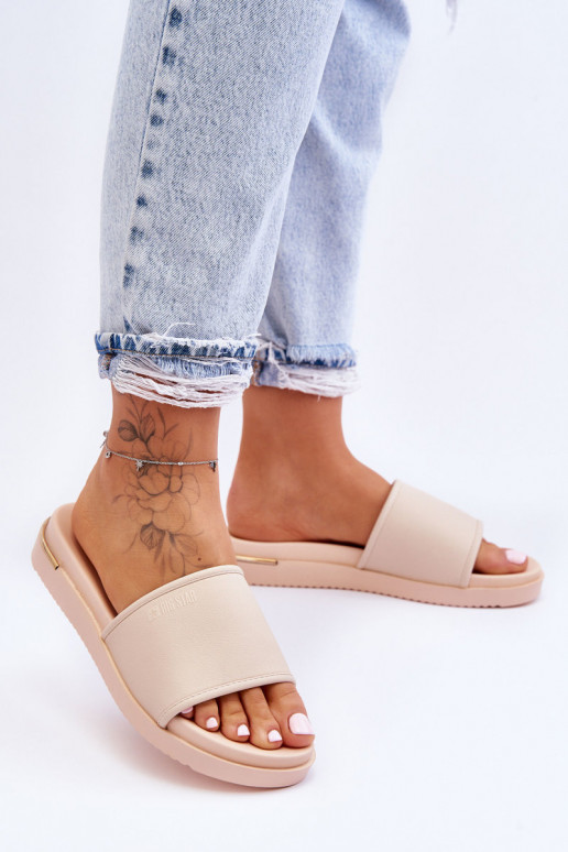 Moteriškas Šlepetės su platforma Big Star LL274933 smėlio spalvos