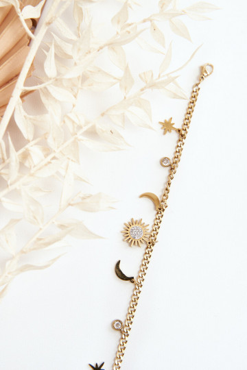 Tai turidingi Apyrankė Su mėnuliu ir saule aukso spalvos 2