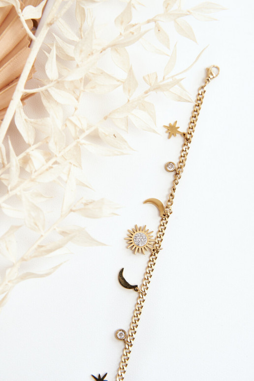 Tai turidingi Apyrankė Su mėnuliu ir saule aukso spalvos