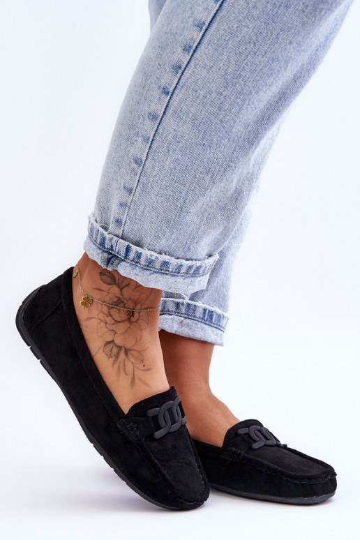 Moteriškas Tai turidingi Zomšiniai mokasinai juodos spalvos Rabell