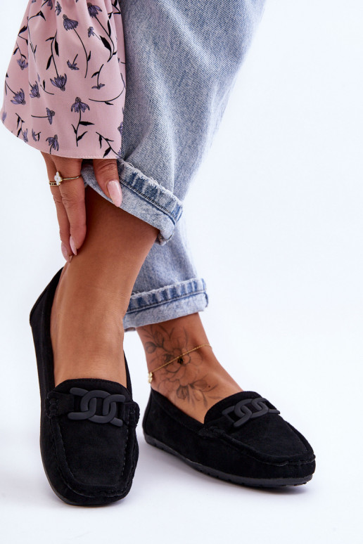 Moteriškas Tai turidingi Zomšiniai mokasinai juodos spalvos Rabell