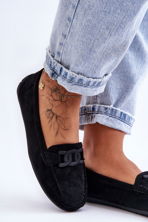 Moteriškas Tai turidingi Zomšiniai mokasinai juodos spalvos Rabell