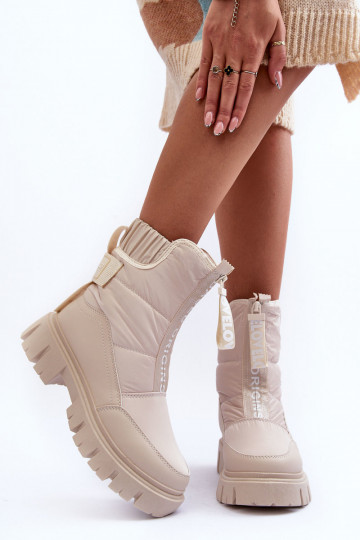 Aukštas sniego batai Moteriškas pašiltinti smėlio spalvos Freoc