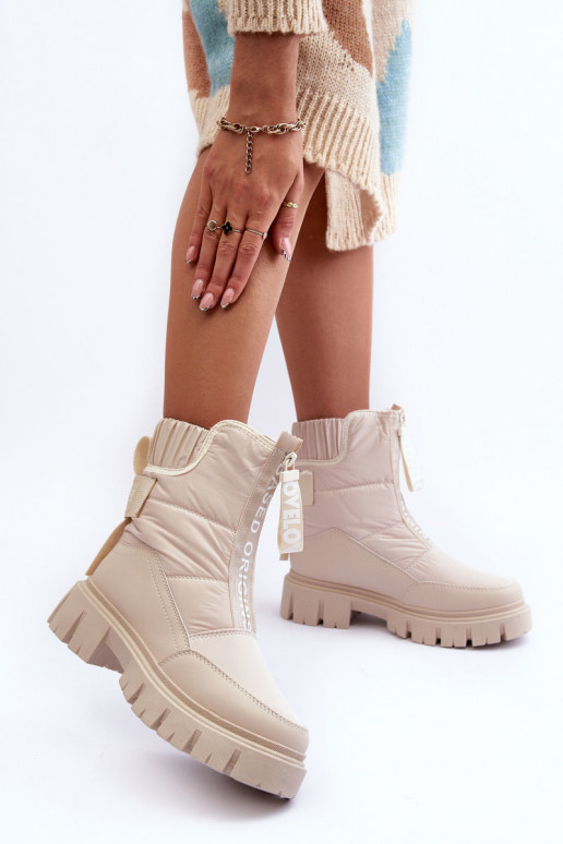 Aukštas sniego batai Moteriškas pašiltinti smėlio spalvos Freoc