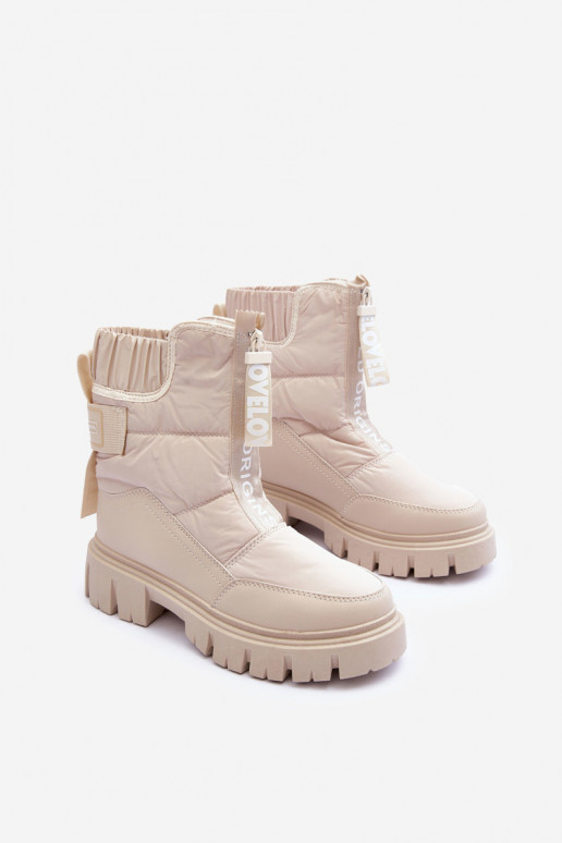 Aukštas sniego batai Moteriškas pašiltinti smėlio spalvos Freoc