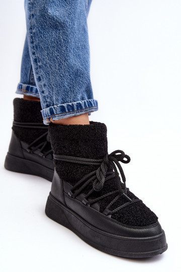 Moteriškas sniego batai su platforma juodos spalvos Ahatissa 2