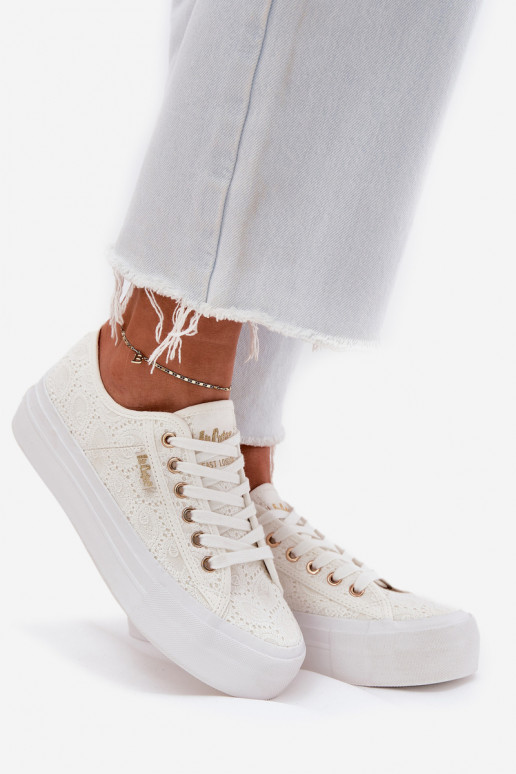 Laisvalaikio bateliai su nėriniais Lee Cooper LCIN-25-31-3438L baltos spalvos