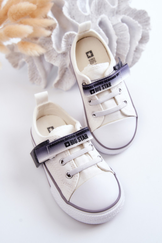 Vaikiški lygiapadžiai sportbačiai BIG STAR JJ374075 baltos spalvos