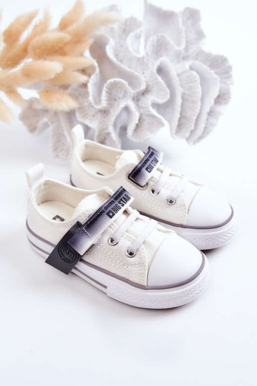 Vaikiški lygiapadžiai sportbačiai BIG STAR JJ374075 baltos spalvos