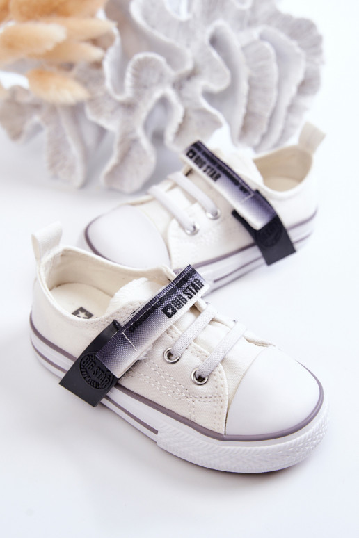 Vaikiški lygiapadžiai sportbačiai BIG STAR JJ374075 baltos spalvos