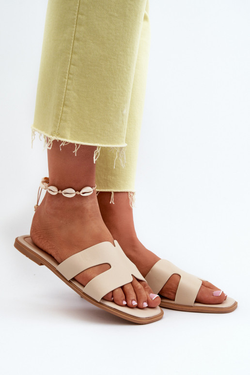 Moteriškas butas Šlepetės Su išpjovomis smėlio spalvos Fiviama