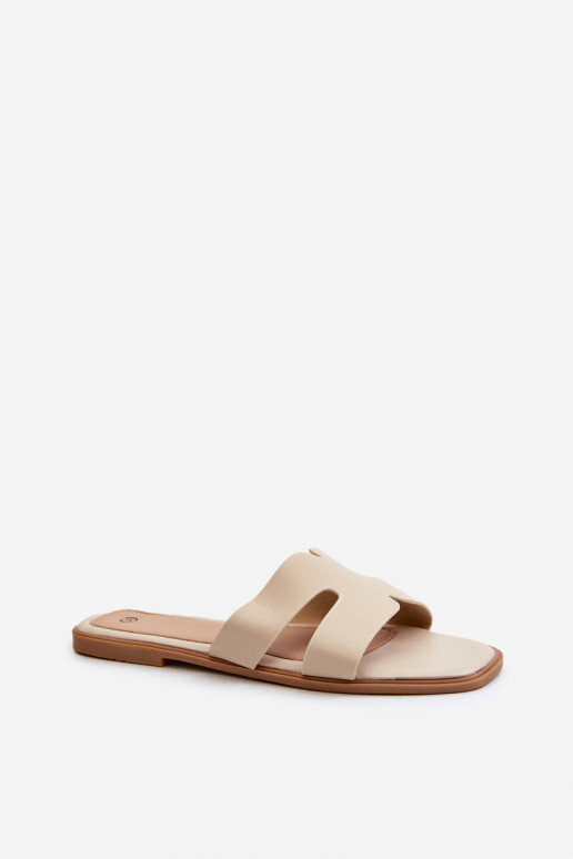 Moteriškas butas Šlepetės Su išpjovomis smėlio spalvos Fiviama