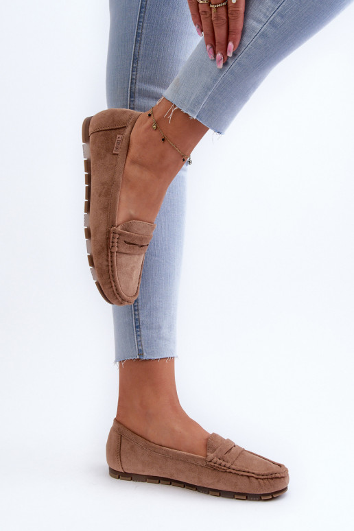 moteriški mokasinai iš eko zomšosoĮe Big Star NN274930 Memory Foam System smėlio spalvos