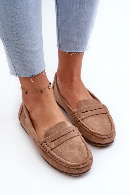 moteriški mokasinai iš eko zomšosoĮe Big Star NN274930 Memory Foam System smėlio spalvos