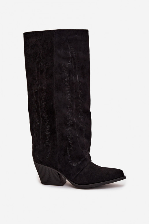 ilgaauliai batai kaubojiško stiliaus Moteriškas Į Pilį juodos spalvos Isalina