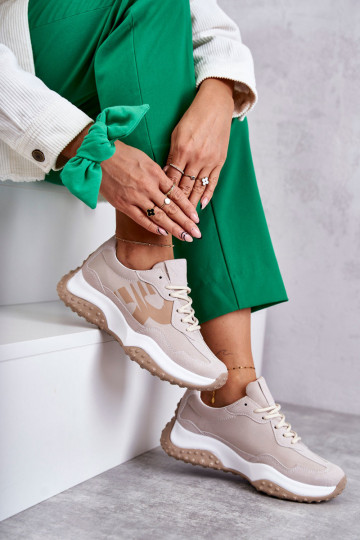 Moteriškas sportiniai bateliai su dirželiais smėlio spalvos Tolea