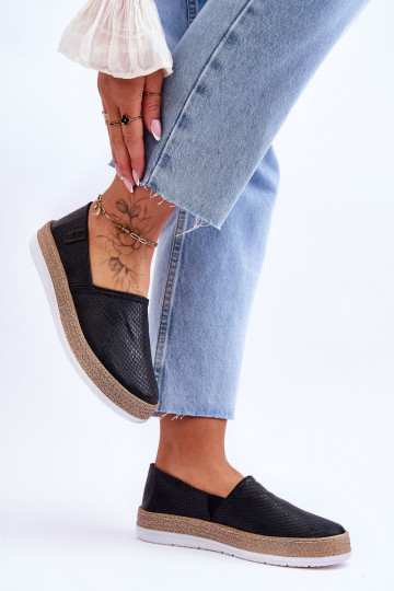Odinės espadrilės Mokasinai Big Star LL276002 juodos spalvos 2