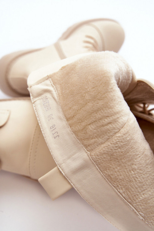 su raišteliais pašiltinti ilgaauliai batai kerziniai batai Prieš Kelį smėlio spalvos Bergdis