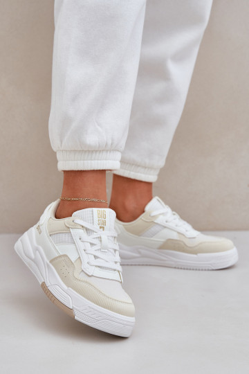 Sneakers modelio batai su platforma Big Star OO274A155 Baltos-smėlio spalvos 2