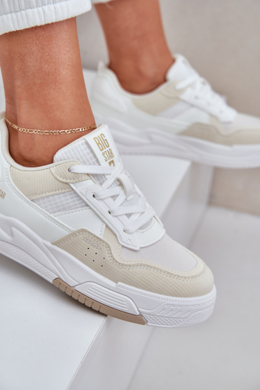 Sneakers modelio batai su platforma Big Star OO274A155 Baltos-smėlio spalvos