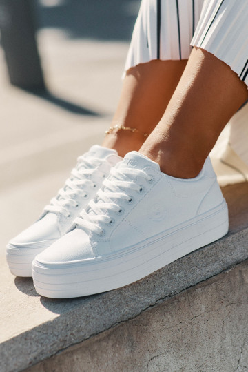 Eko Oda Laisvalaikio bateliai su platforma Big Star RR274298 baltos spalvos