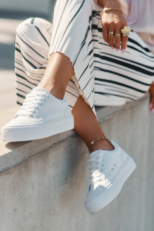 Eko Oda Laisvalaikio bateliai su platforma Big Star RR274298 baltos spalvos