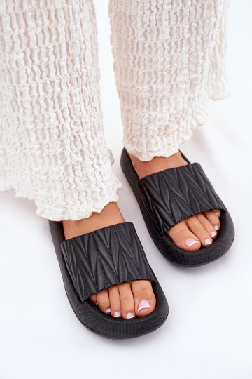 Moteriškos šlepetės Lengvos šlepetės su platforma juodos spalvos Vanesha 2