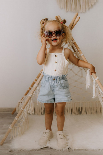 Vaikiški sportiniai bateliai su lipniais užsegimais smėlio spalvos Elike 2