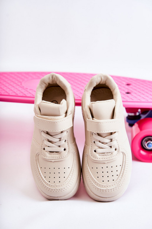 Vaikiški sportiniai bateliai su lipniais užsegimais smėlio spalvos Elike