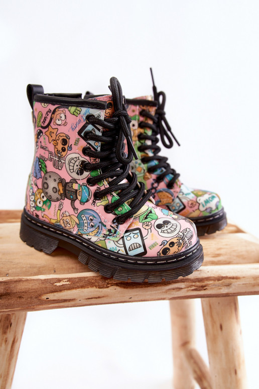 Šilti vaikiški batai Spausdinti rožinės spalvos Dexi