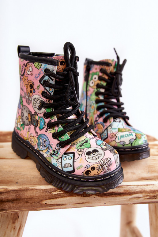 Šilti vaikiški batai Spausdinti rožinės spalvos Dexi