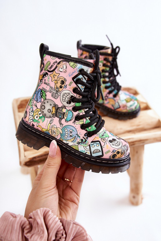 Šilti vaikiški batai Spausdinti rožinės spalvos Dexi