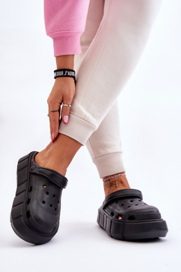 Crocs tipo šlepetės su paaukštinta platforma juodos spalvos Beckett 2
