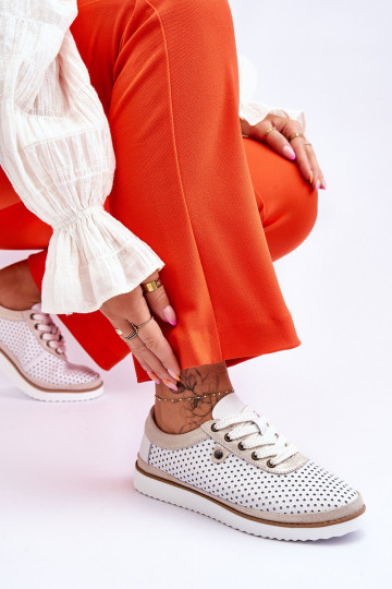 Tai turidingi Oda Ažūriniai batai Sportinio stiliaus Baltos-aukso spalvos Cantare 2