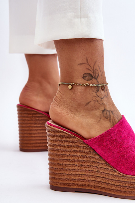 Lengvos šlepetės su platforma rožinės spalvos Good Vibe