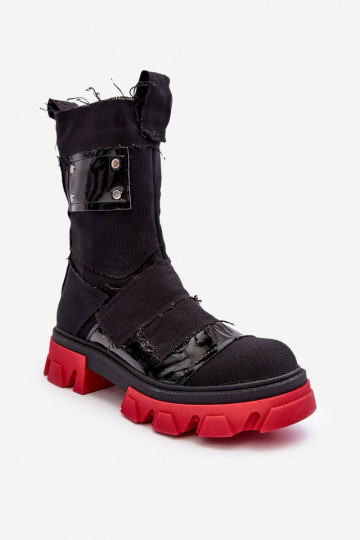  Moteriški aulinukai su užtrauktukais juodos spalvos Elinare