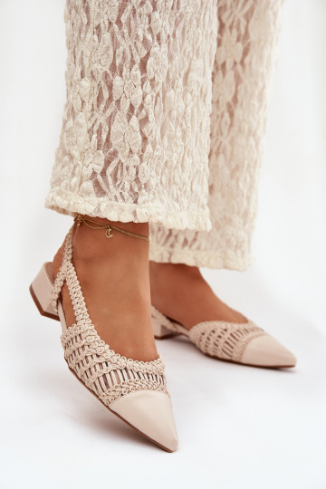 Moteriškos basutės Su Braid Klocke dramblio kaulo spalvos Nivorra 2