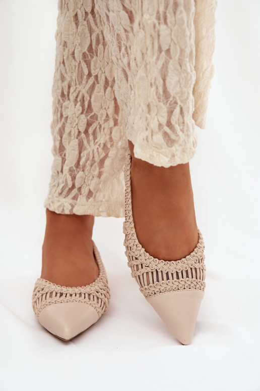 Moteriškos basutės Su Braid Klocke dramblio kaulo spalvos Nivorra