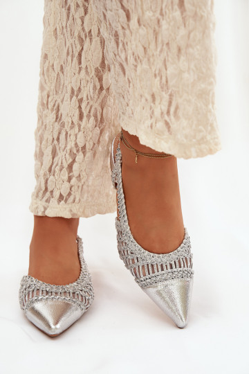 Moteriškos basutės Su Braid Klocke sidabro spalvos Nivorra 2