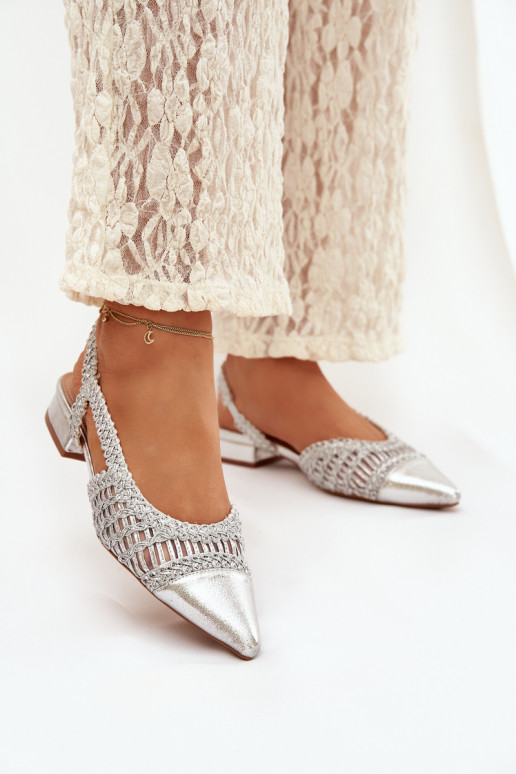 Moteriškos basutės Su Braid Klocke sidabro spalvos Nivorra