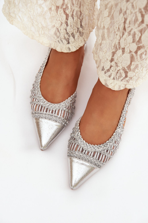 Moteriškos basutės Su Braid Klocke sidabro spalvos Nivorra