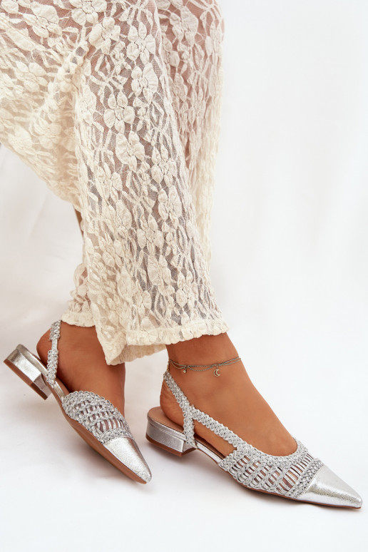 Moteriškos basutės Su Braid Klocke sidabro spalvos Nivorra